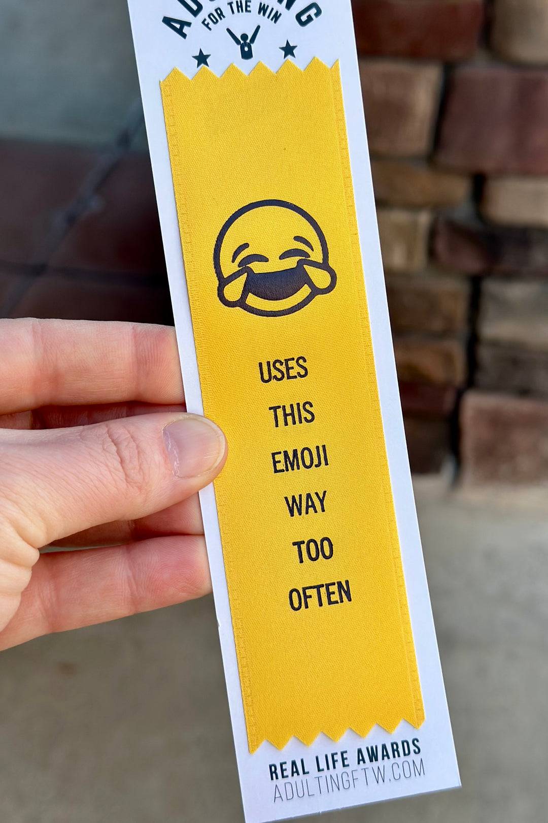 Award Ribbon: Uses Laugh Emoji