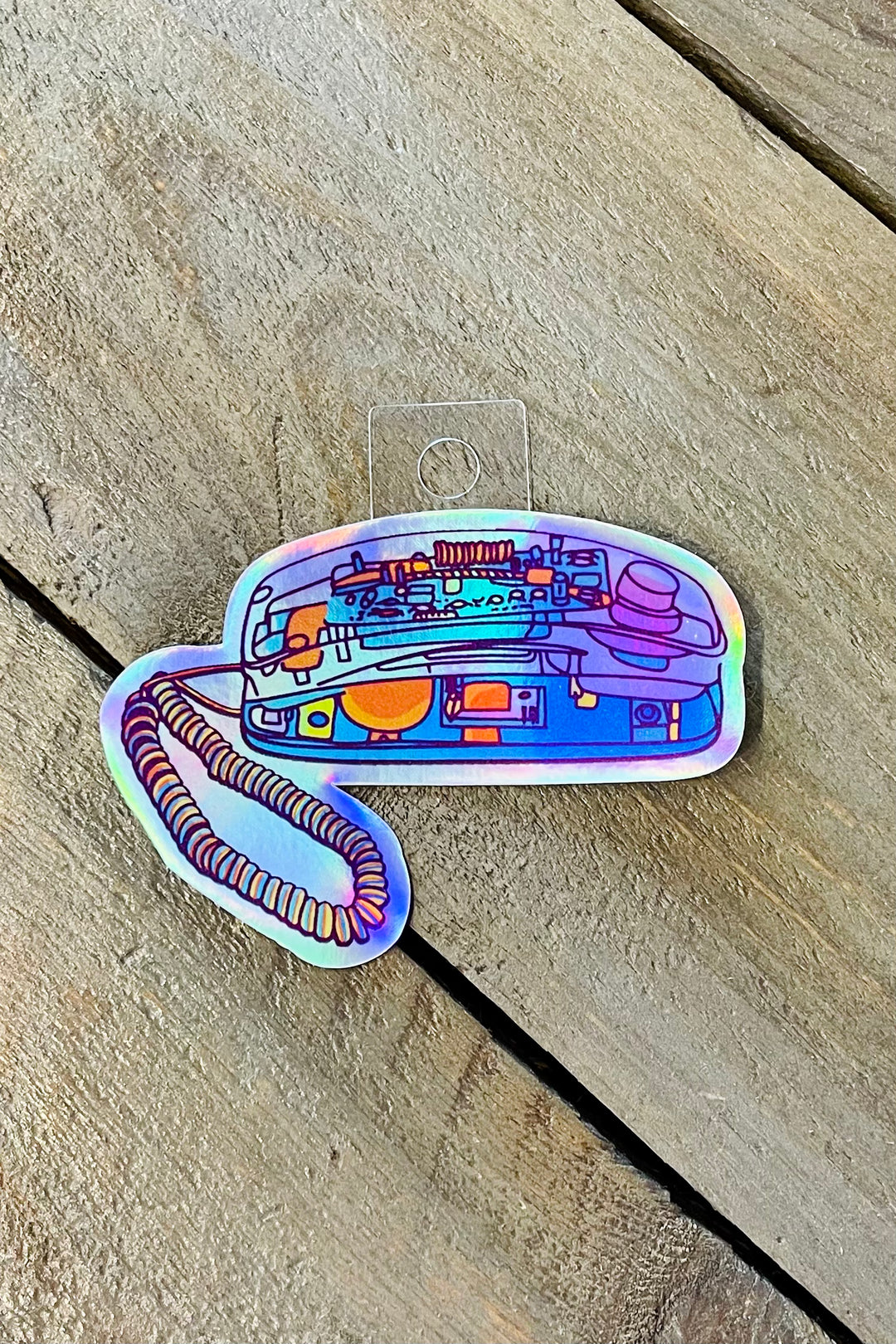 90's Holographic Clear Phone Sticker