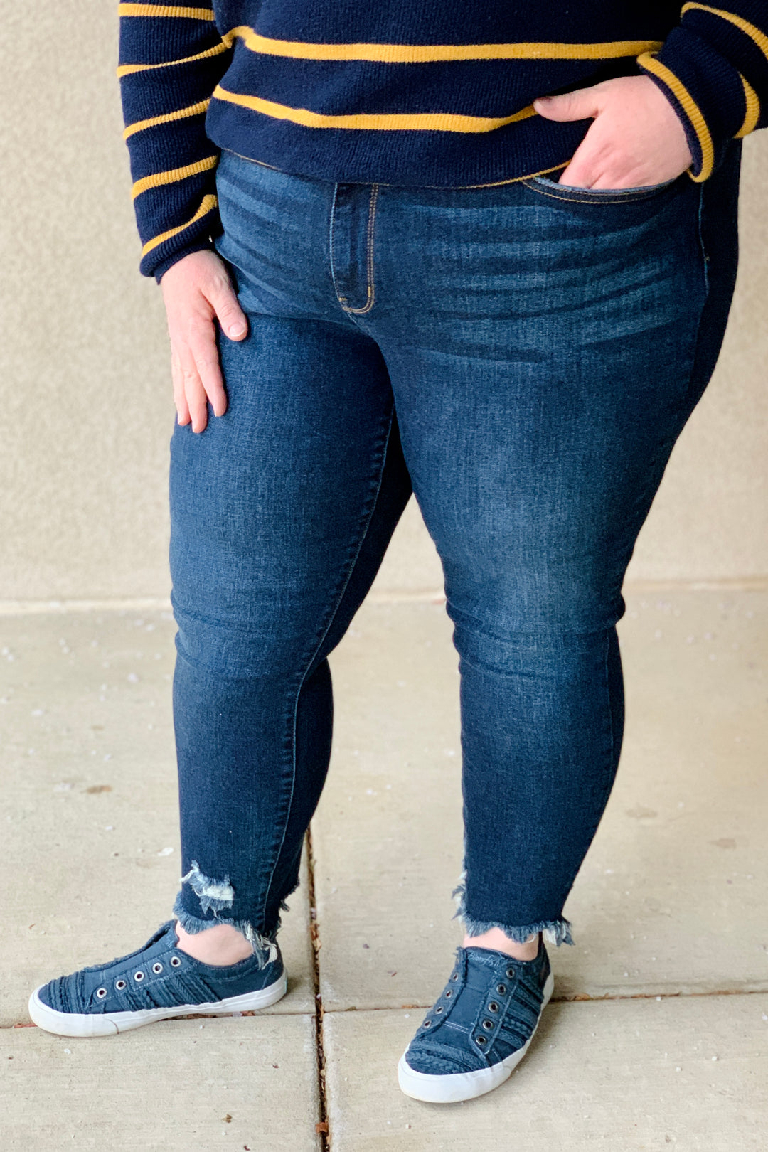 Selene Dark Wash Slim Fit Jean by Judy Blue | (Size 24W)