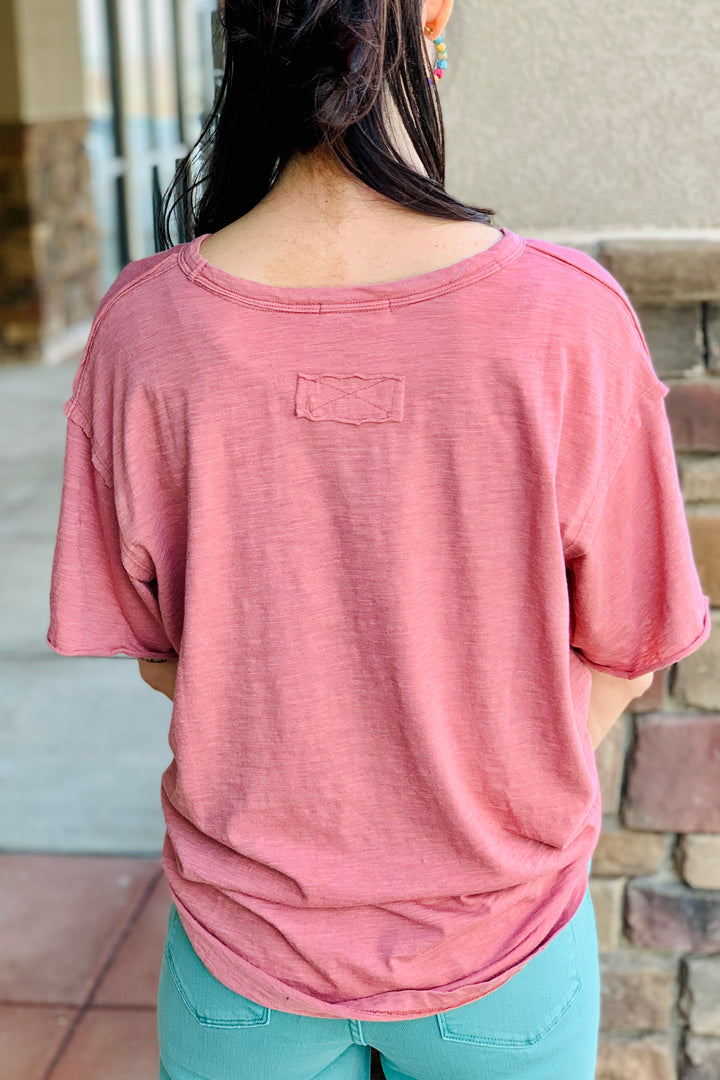 Brianna Mineral Washed Short Sleeve Top | (Size 1X)