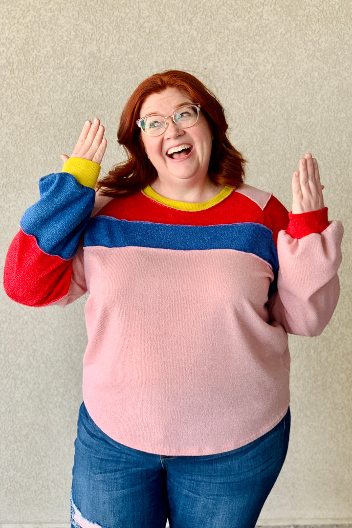 Lonnie Color Block Sweater | (Size 2X)