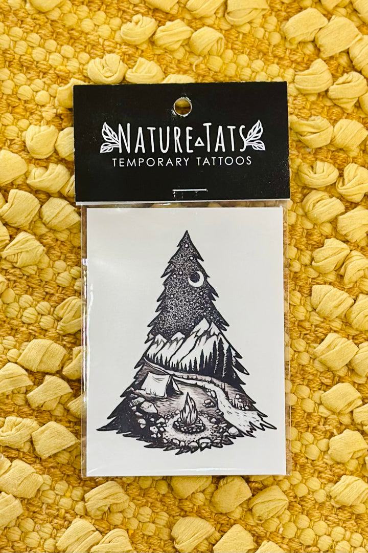 Mountain Camping Temporary Tattoo