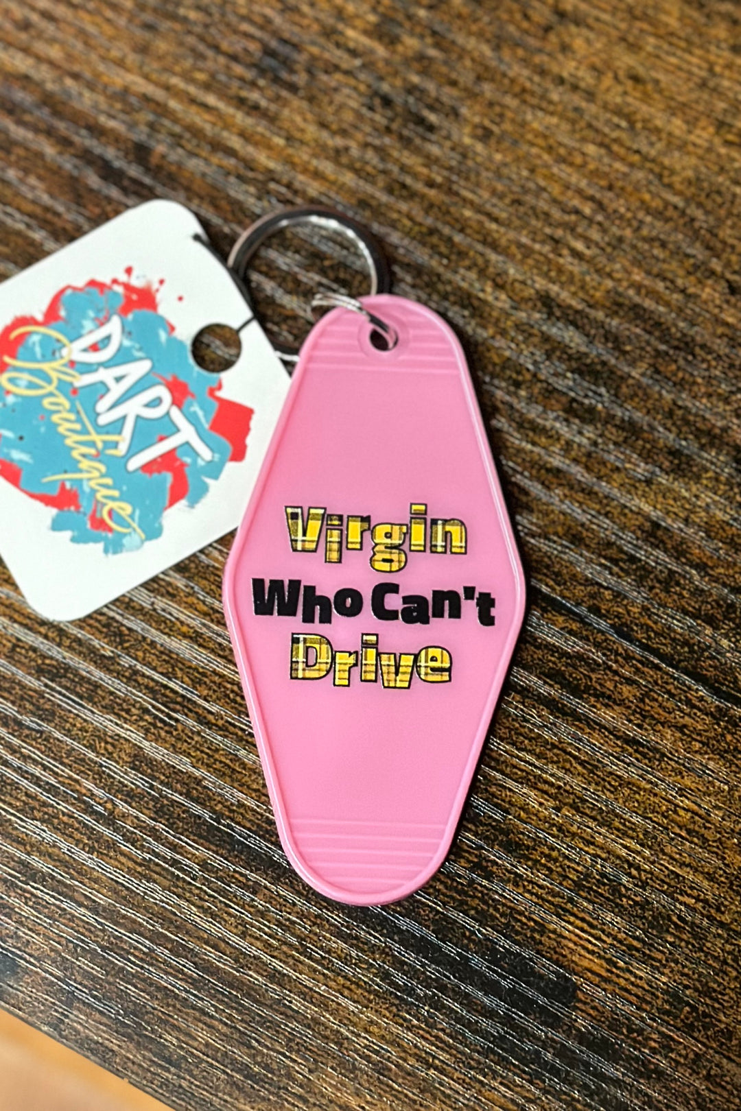 Virgin Who Can't Drive Keychain