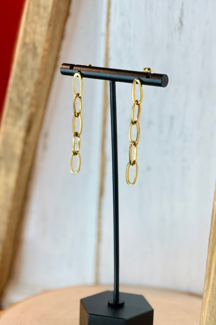 Gold Link Earrings