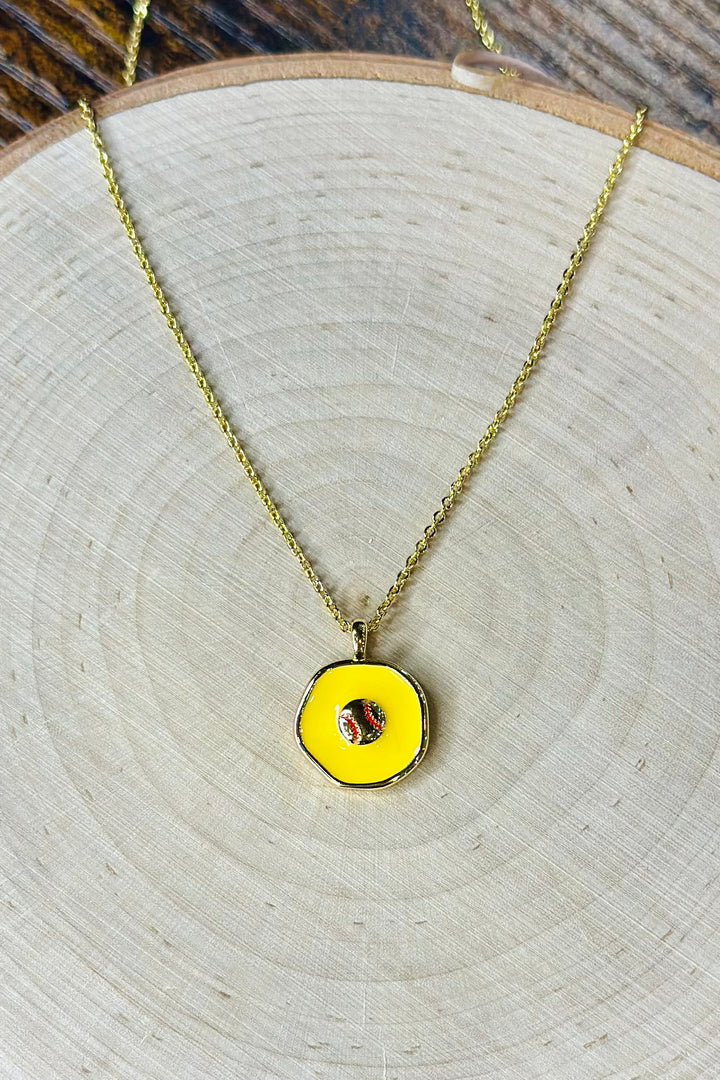 Softball Pendant Necklace