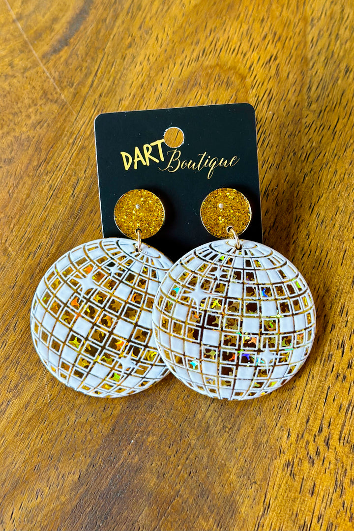 Gold Disco Ball Earrings