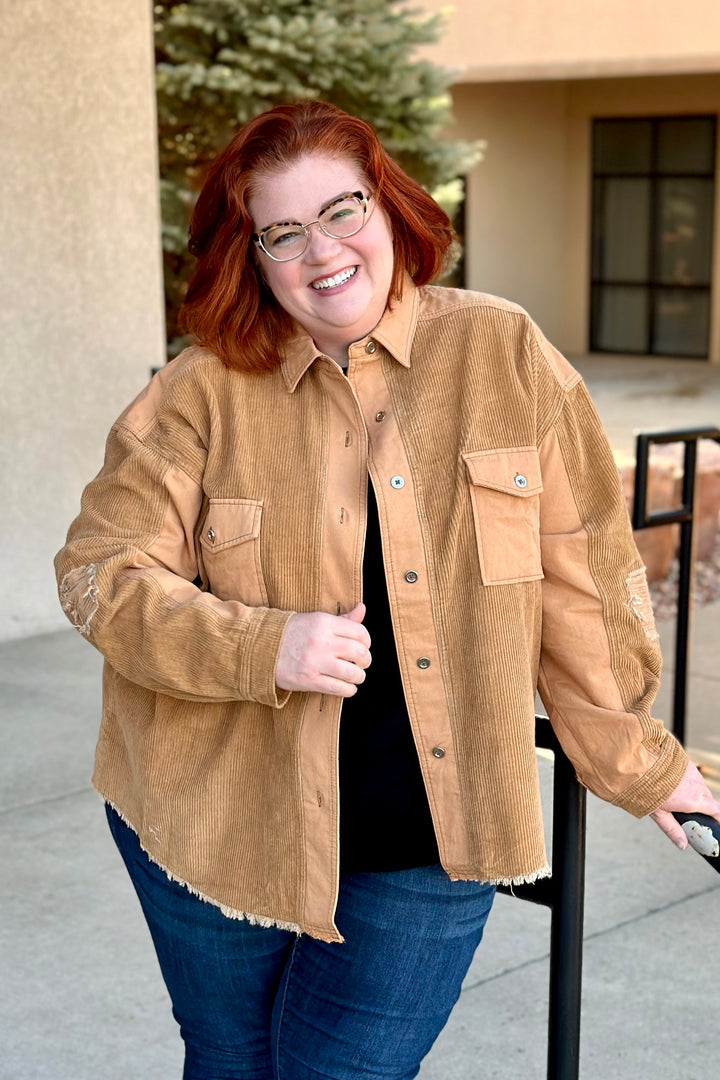 Ellen Corduroy Distressed Jacket