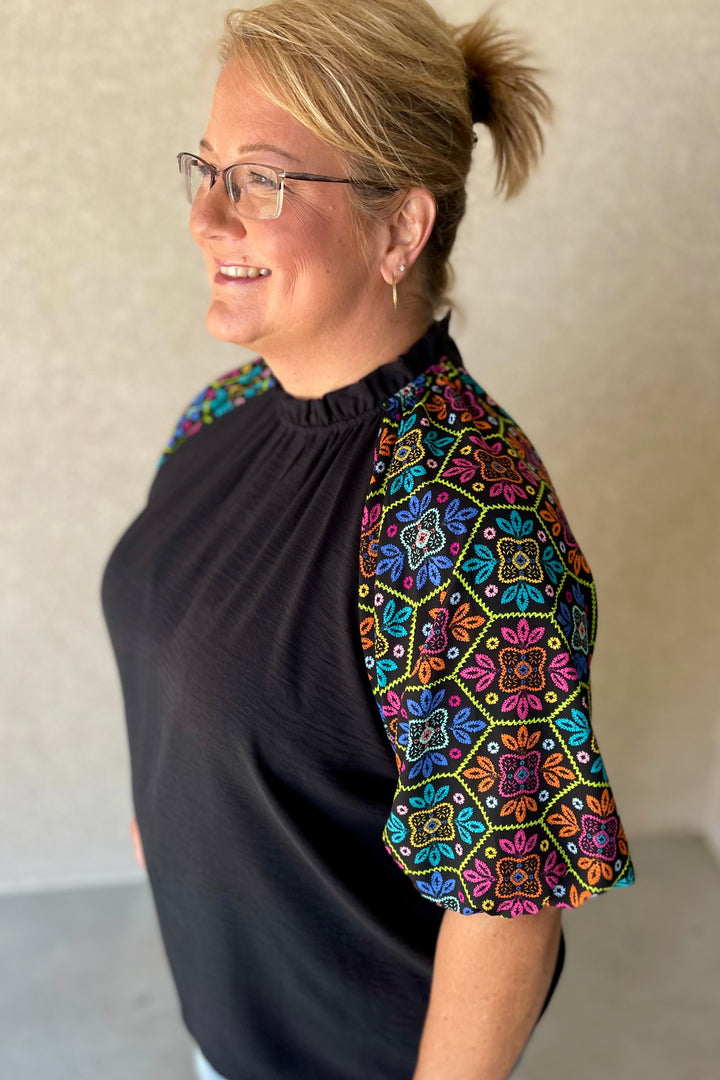Kathleen Embroidery Sleeve Blouse