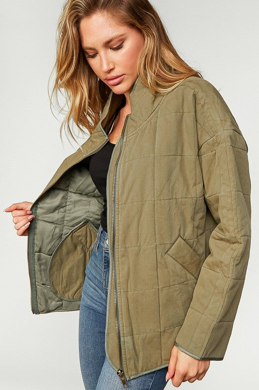 Oneida Quilted Jacket - Olive