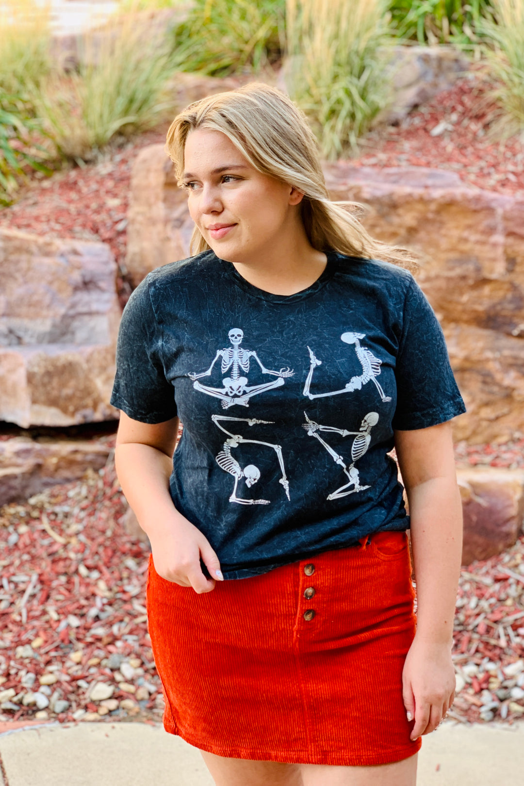 Skeleton Yoga Graphic Tee | (Size 2X)