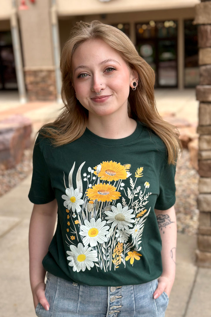 Daisy Floral Boho Graphic Tee