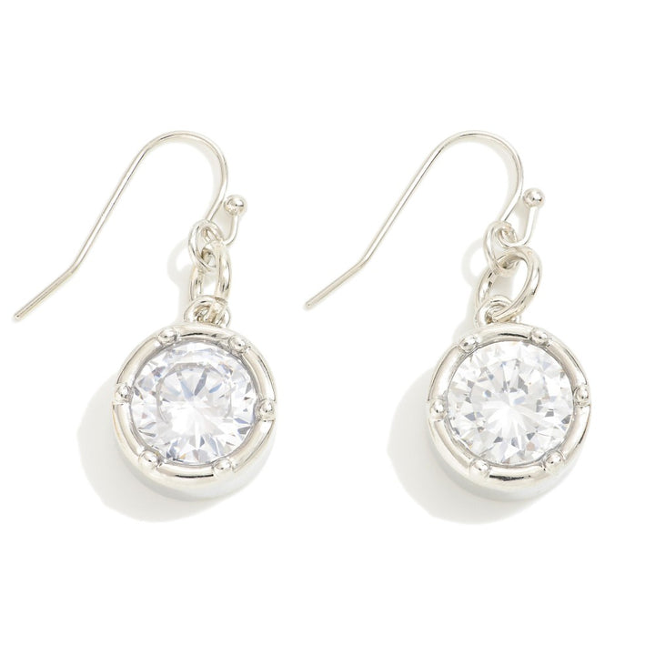 Circular Rhinestone Drop Earrings