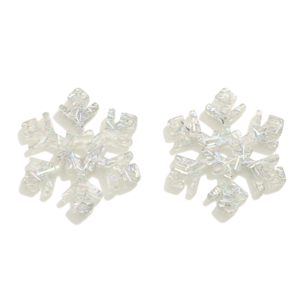 Acrylic Snowflake Stud Earring