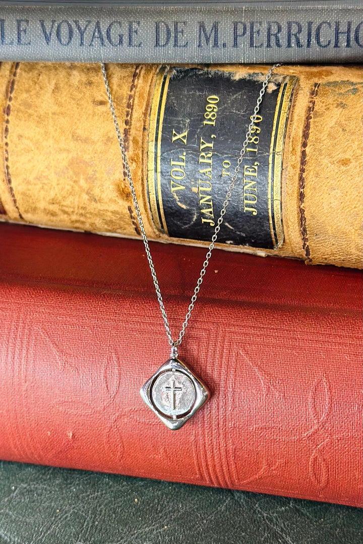 Faith Over Fear + Cross Flip Necklace