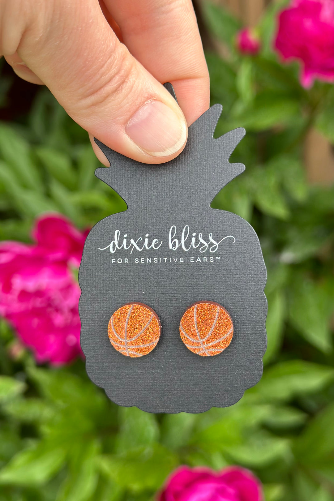 Dixie Bliss Earrings: Basketball Studs