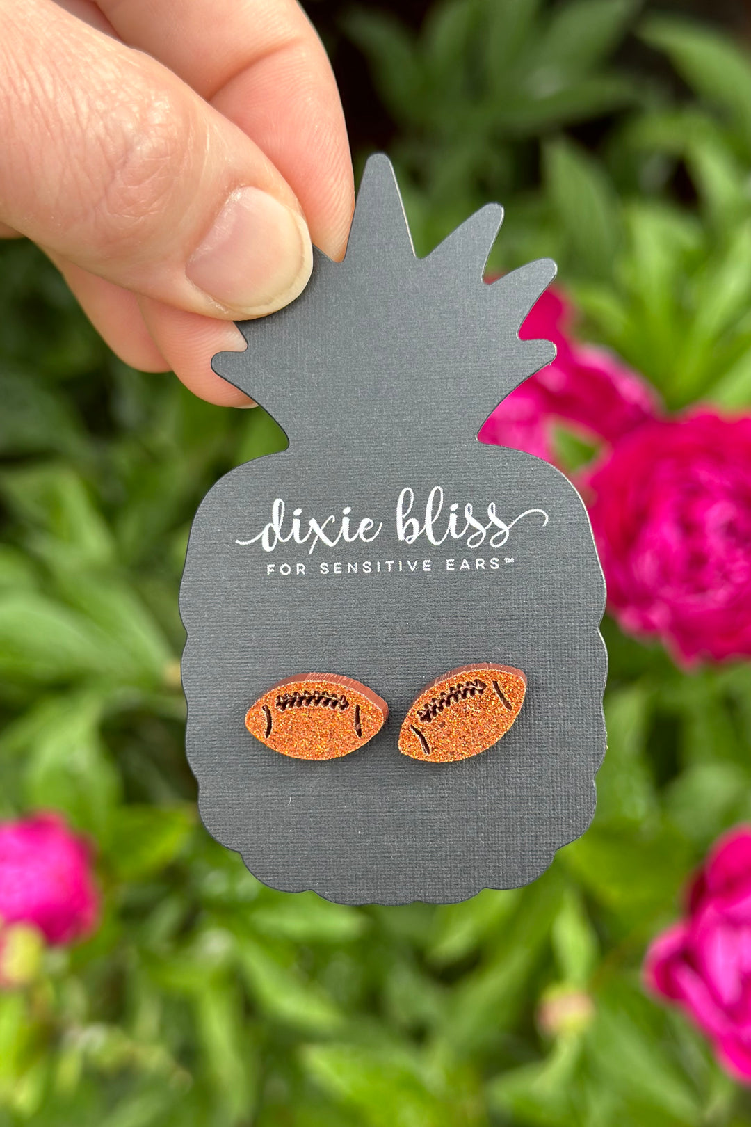 Dixie Bliss Earrings: Football Studs