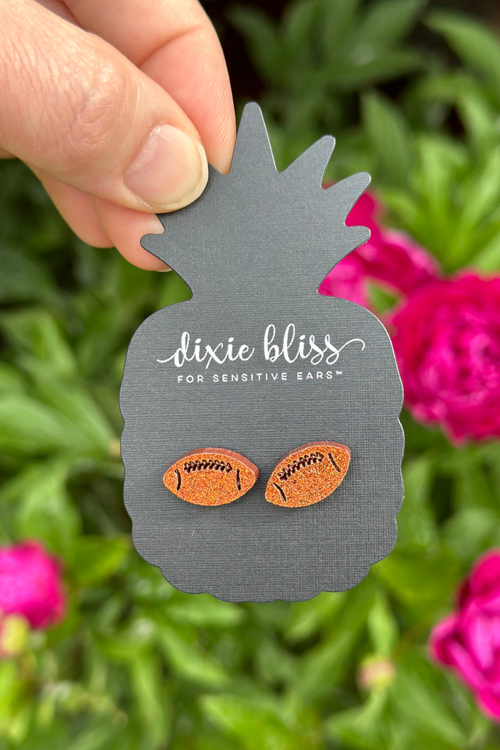 Dixie Bliss Earrings: Football Studs