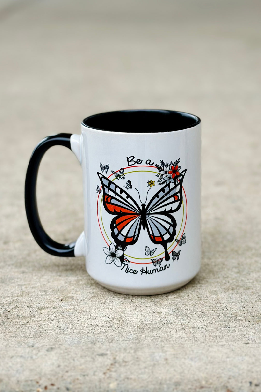 Be A Nice Human Butterfly Mug