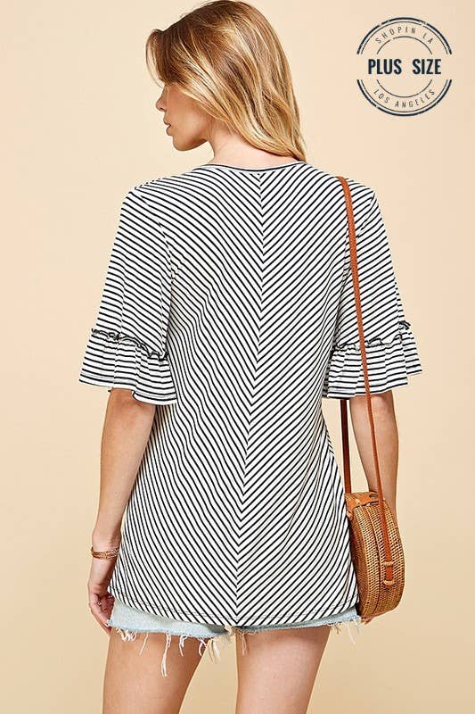 Valentina V-Neck Striped Top