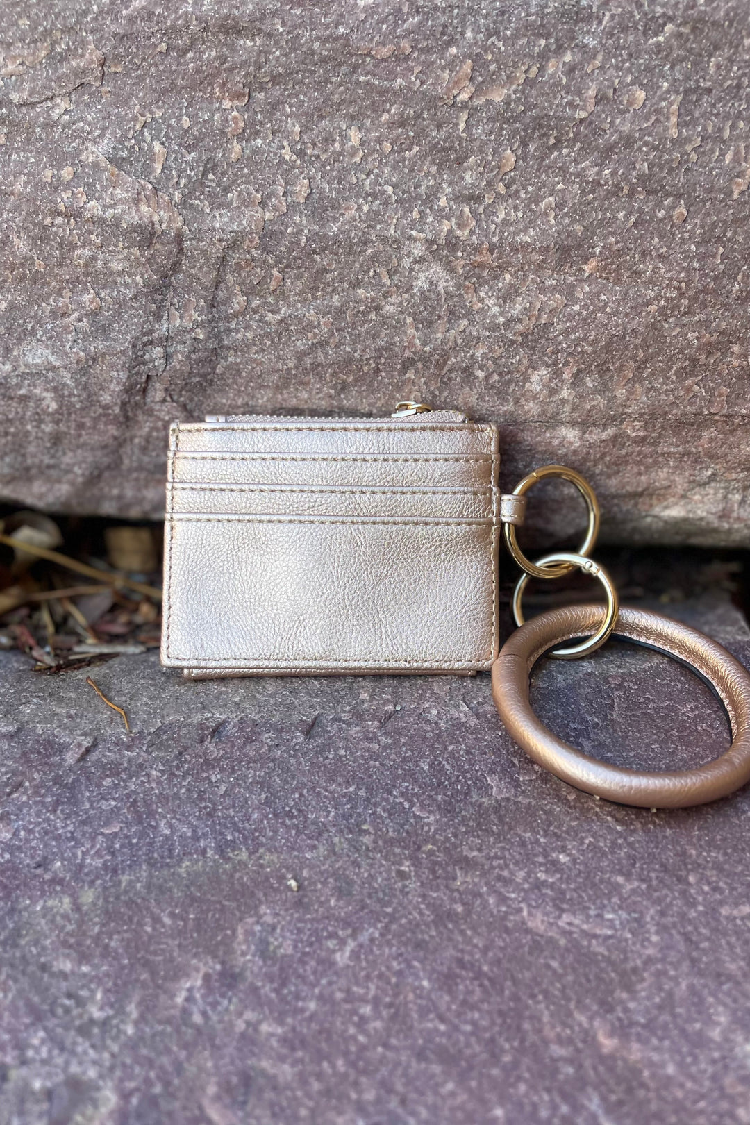 Sammie Mini Snap Wallet w/ Ring - Rose Gold