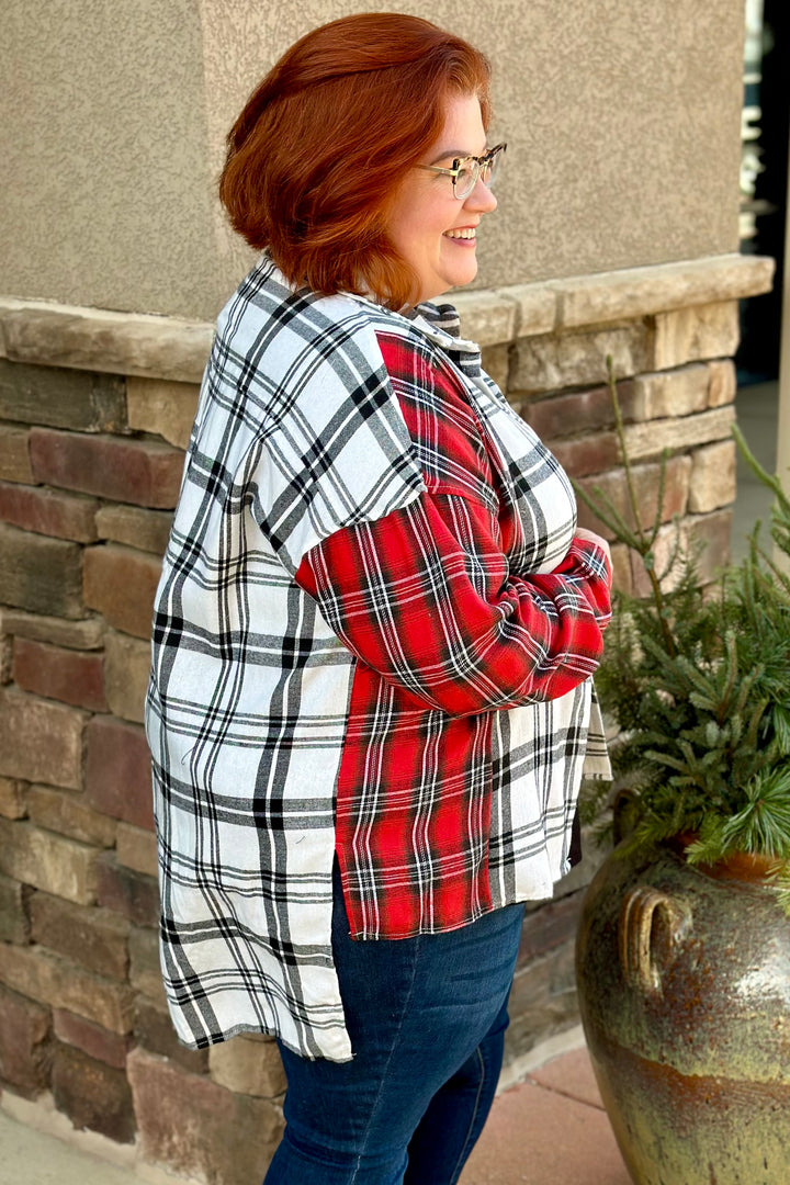 Roberta Plaid Button Down - Red