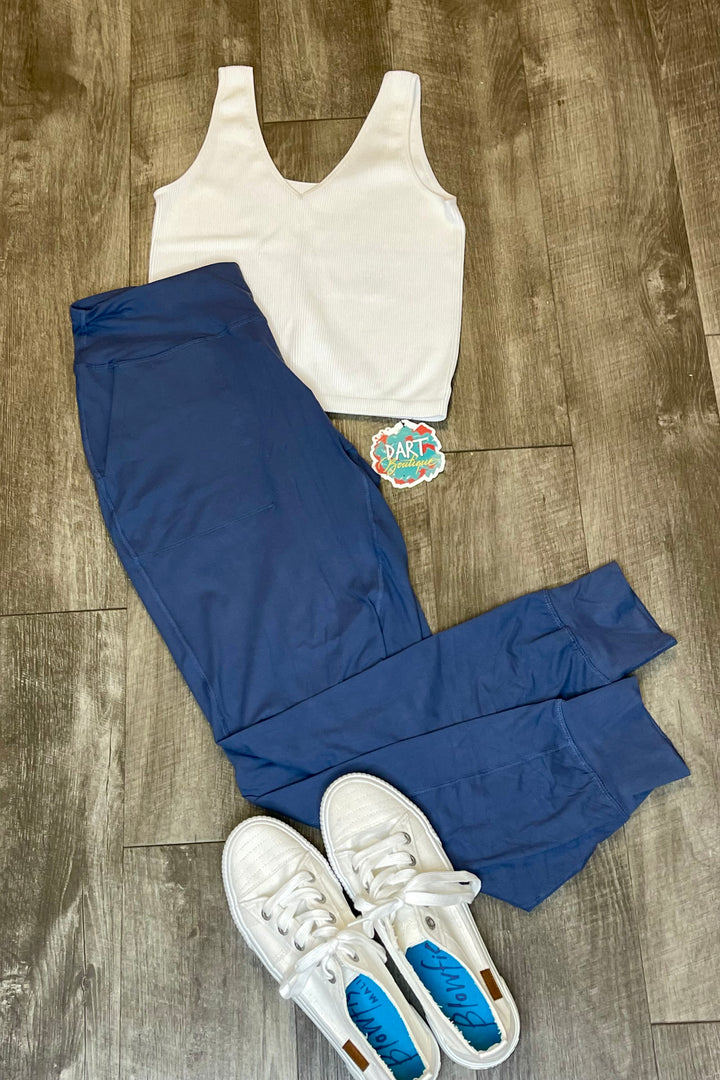 Ivy Active Joggers - Denim Blue