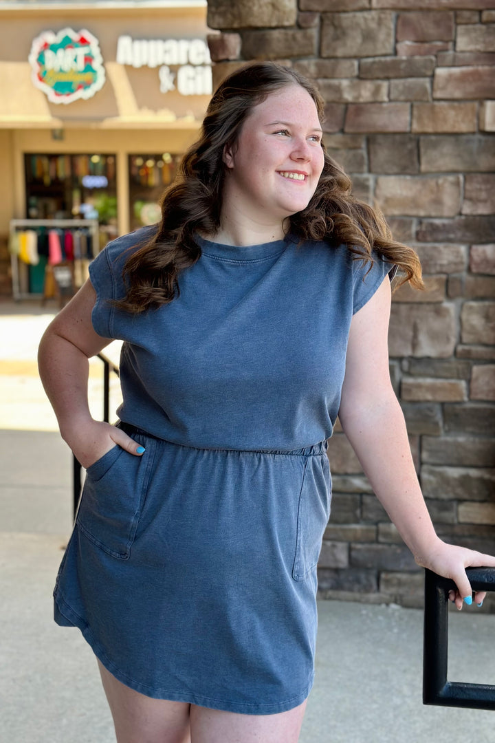 Vanessa Mini Dress - Slate Blue