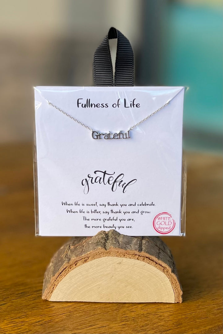 Grateful Pendant Necklace - Silver