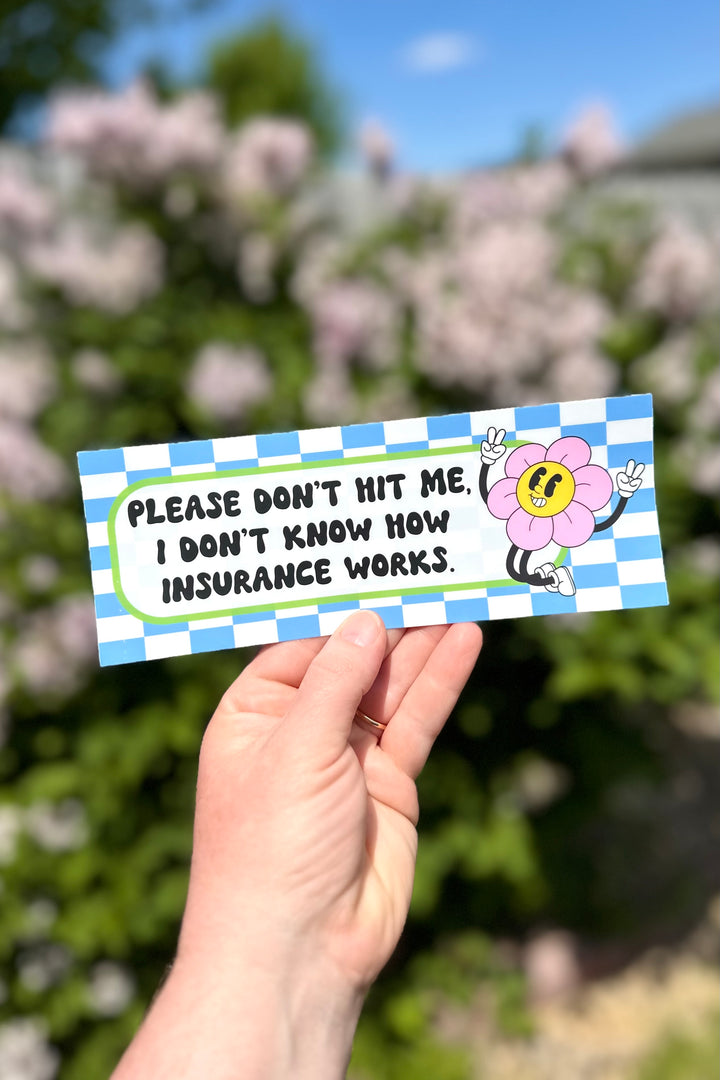 Please Don't Hit Me Bumper Sticker