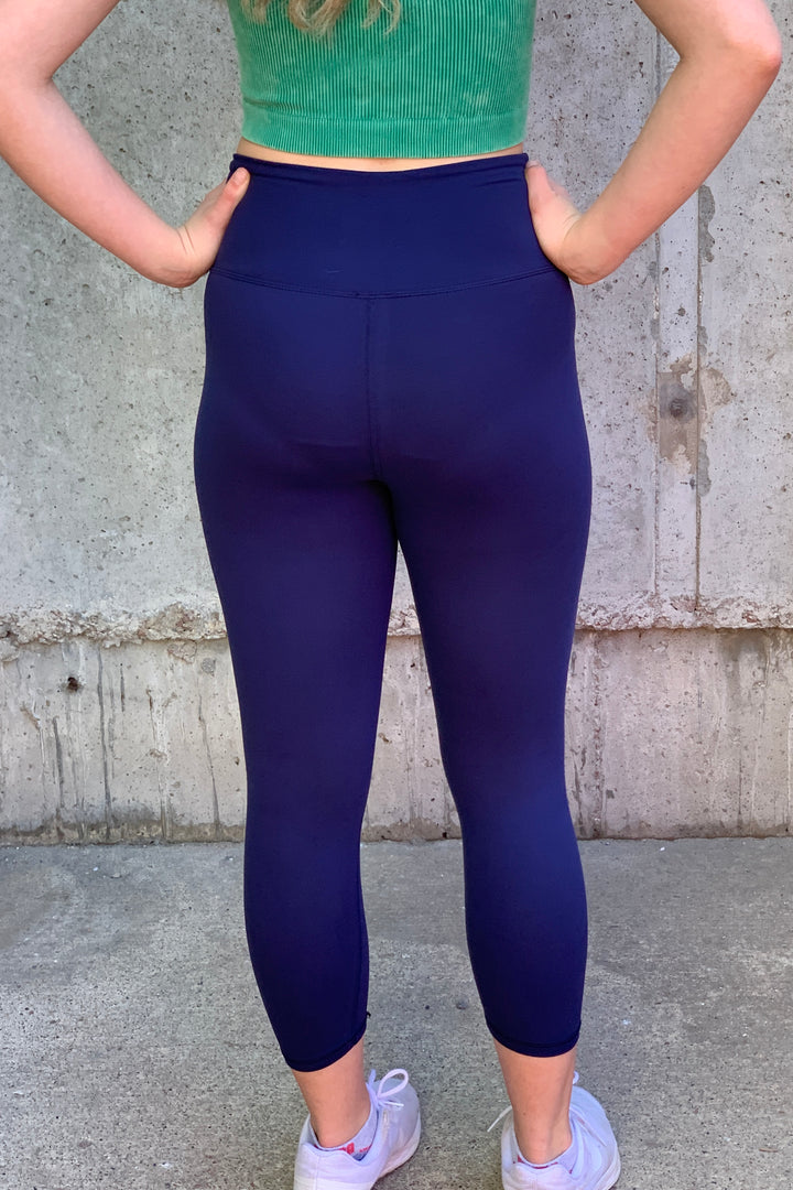 Cassandra Capri Yoga Leggings - Navy