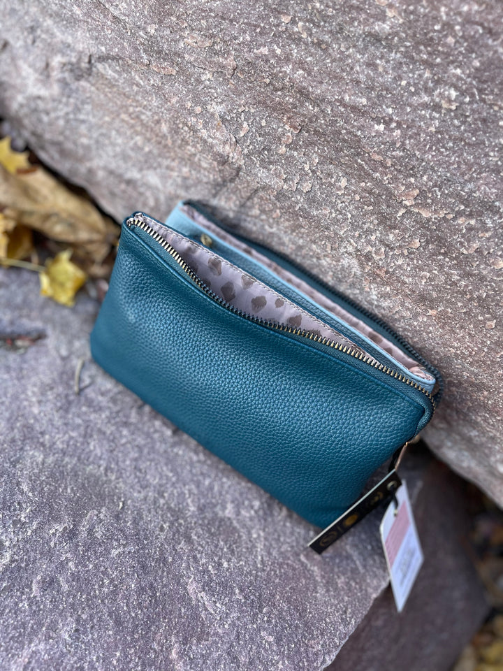 Kedzie Eclipse Colorblock Convertible Wallet Crossbody - Teal