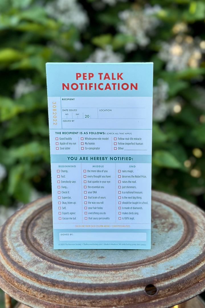 Ticket Pad: Pep Talk