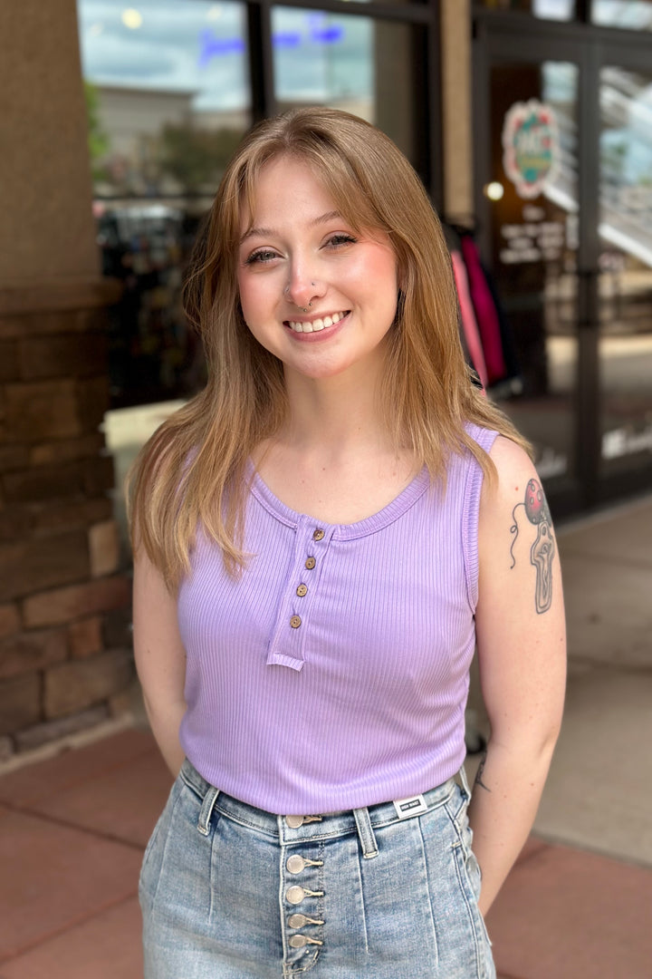 Hannah Henley Tank - Lavender