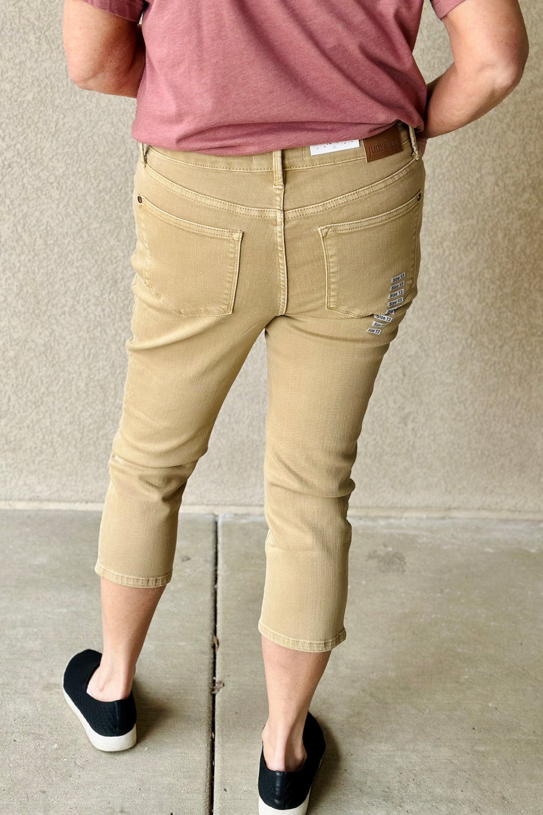 June Garment Dyed Capri Jeans - Khaki