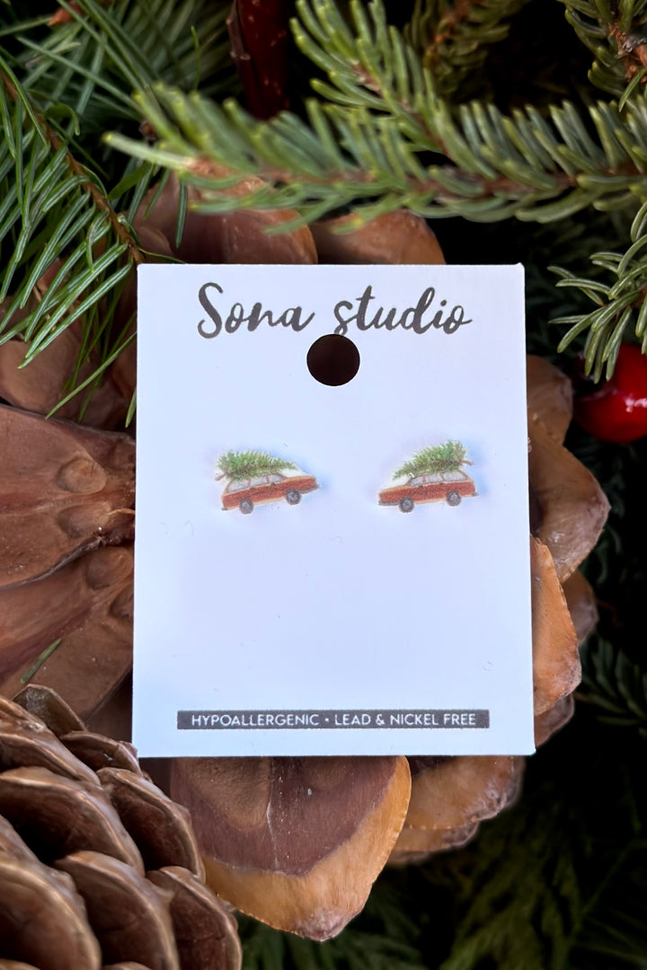 Christmas Wagon Earrings