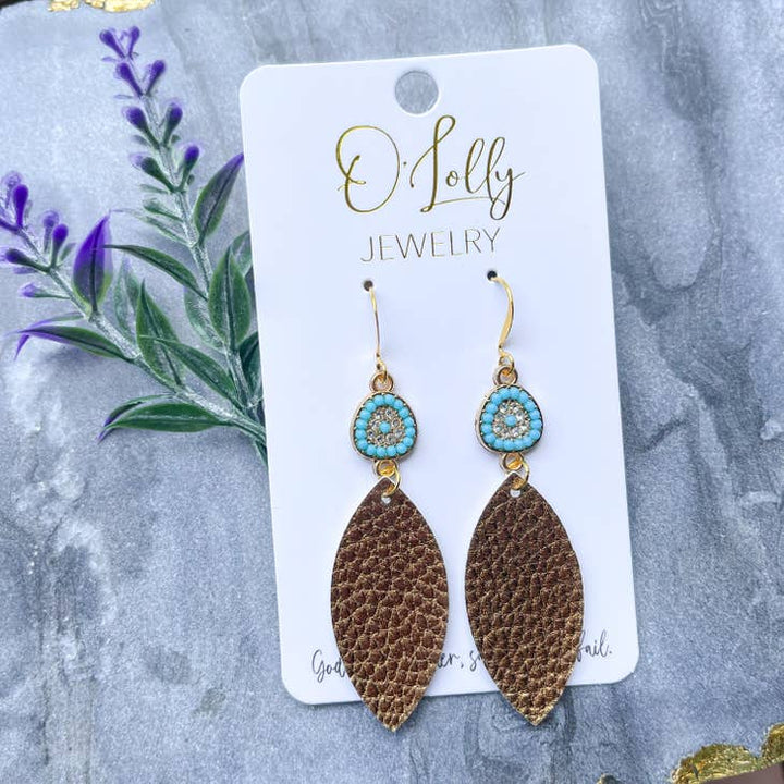 O'Lolly Turquoise and Bronze Earrings