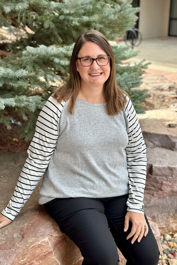 Josephine Long Sleeve Tunic Top - Grey