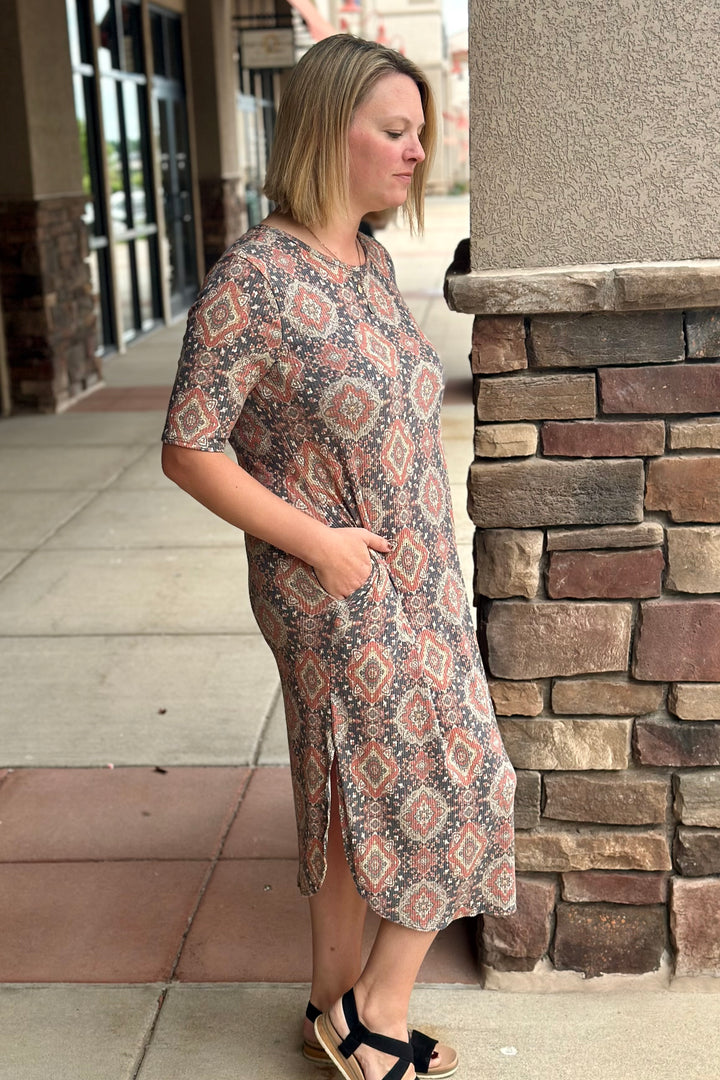 Audrey Aztec Midi Dress