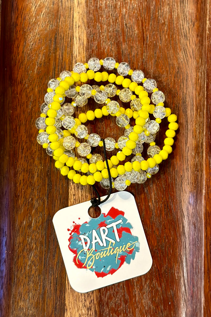 Yellow Beaded Bracelet Set