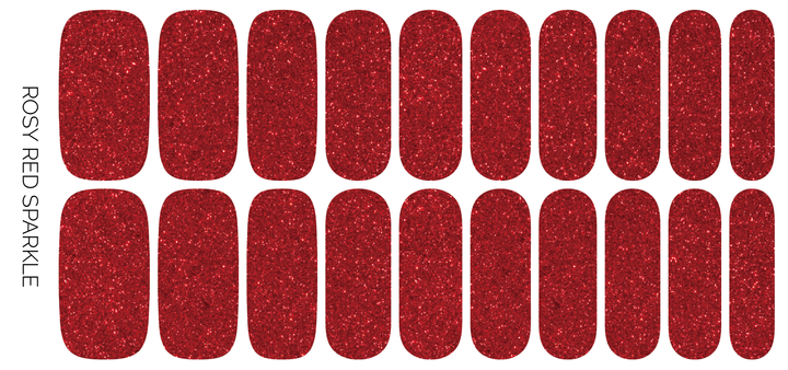 Rosy Red Sparkle | Nail Wrap Set
