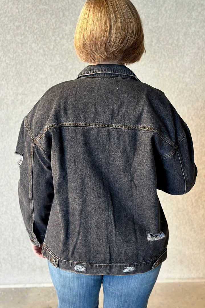 Dallas Leopard Patched Denim Jacket