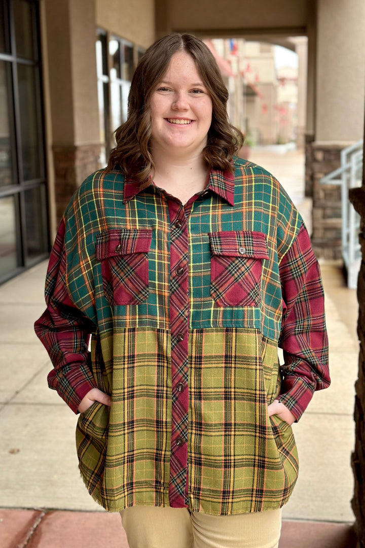 Brooke Multi-Color Plaid Top | (Size 2X)