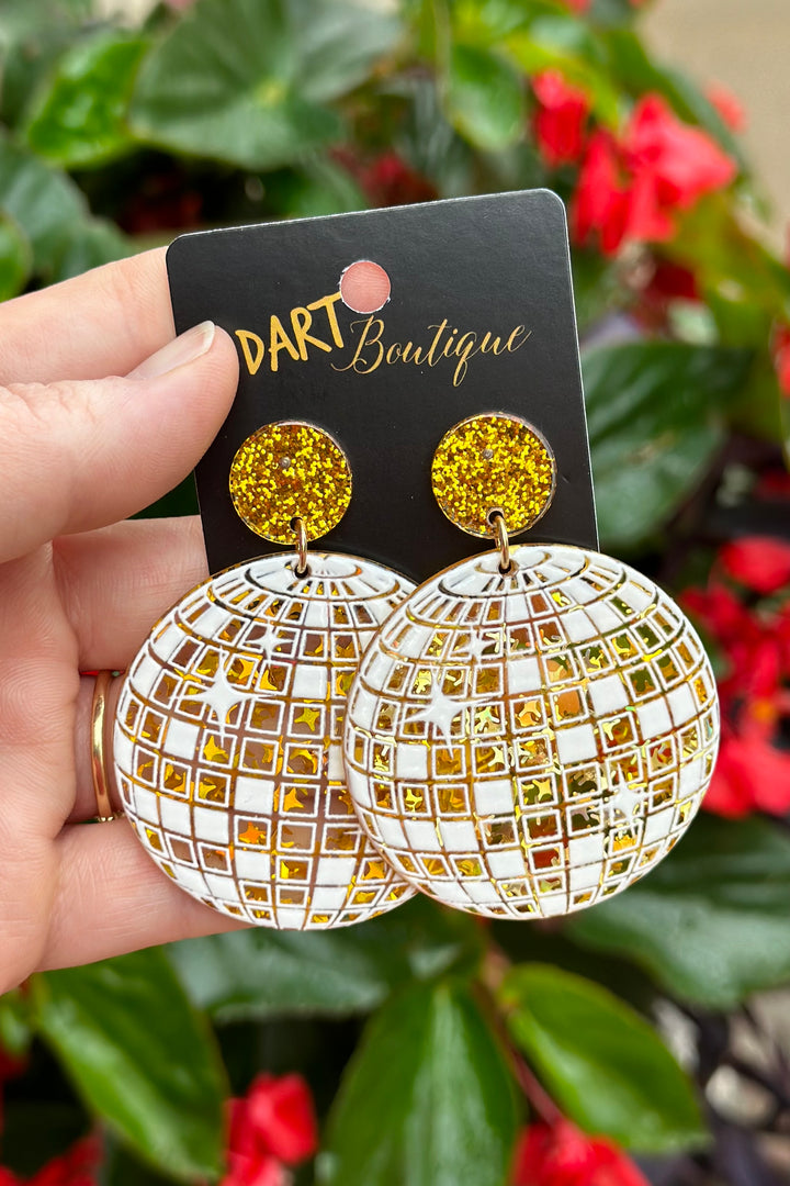 Gold Disco Ball Earrings