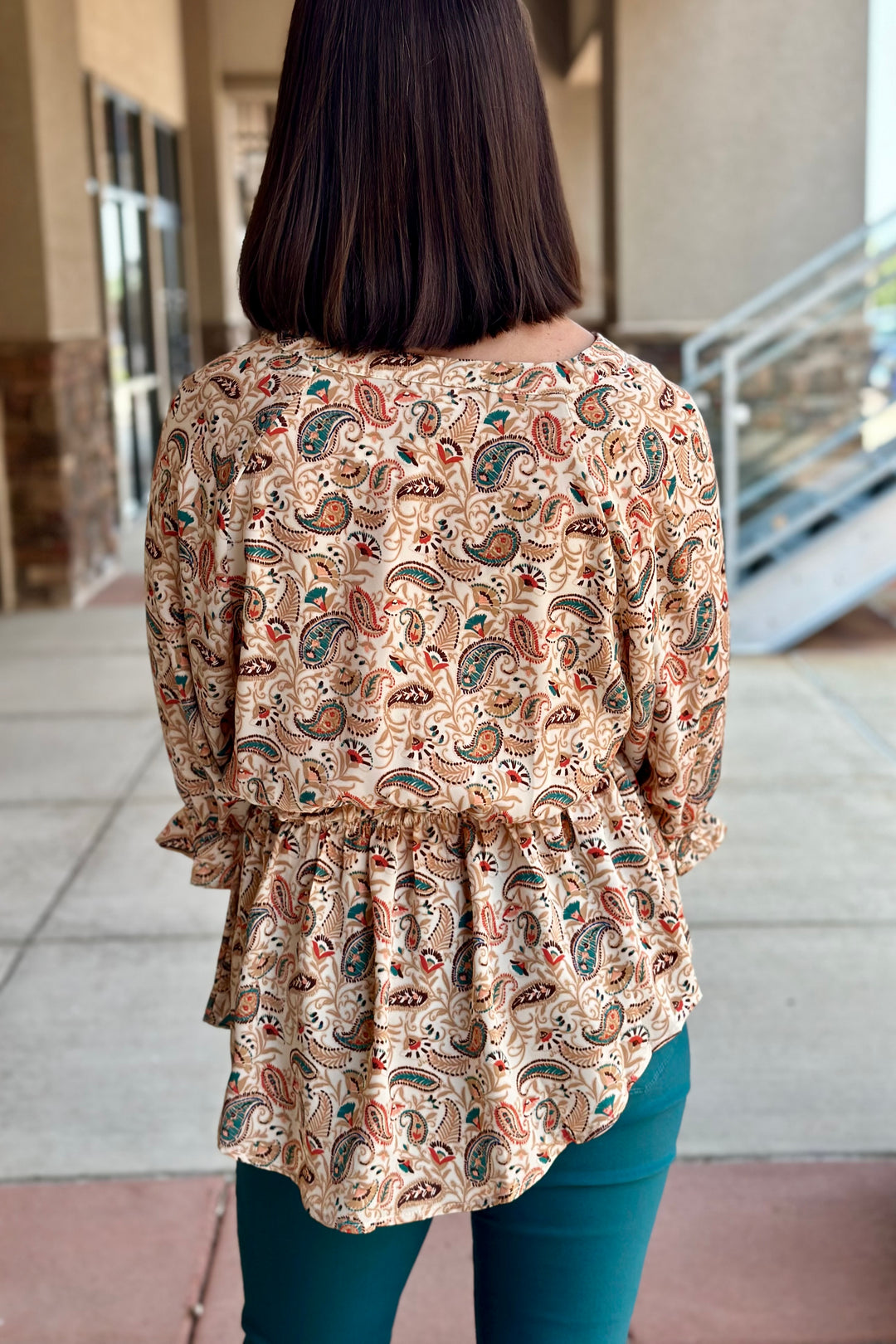 Isla Paisley Print Boho Blouse | (Size 3X)