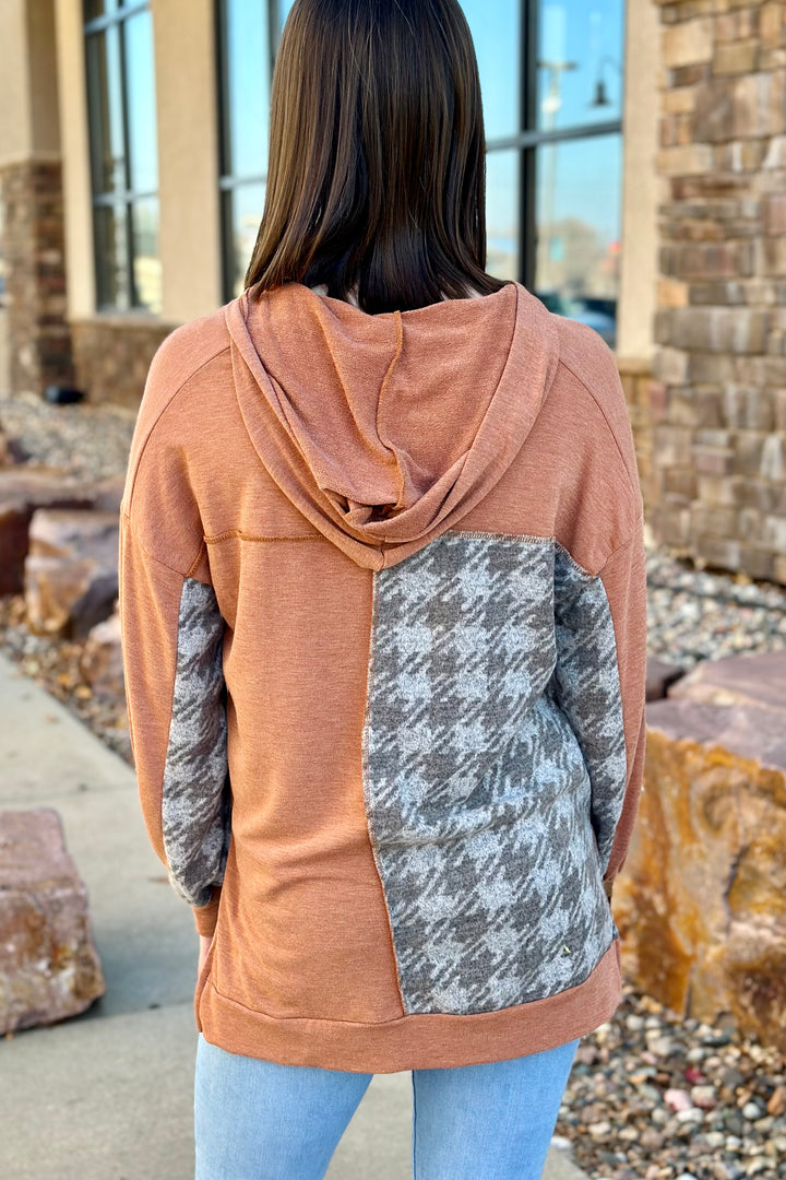 Athena Houndstooth Color Block Long Sleeve