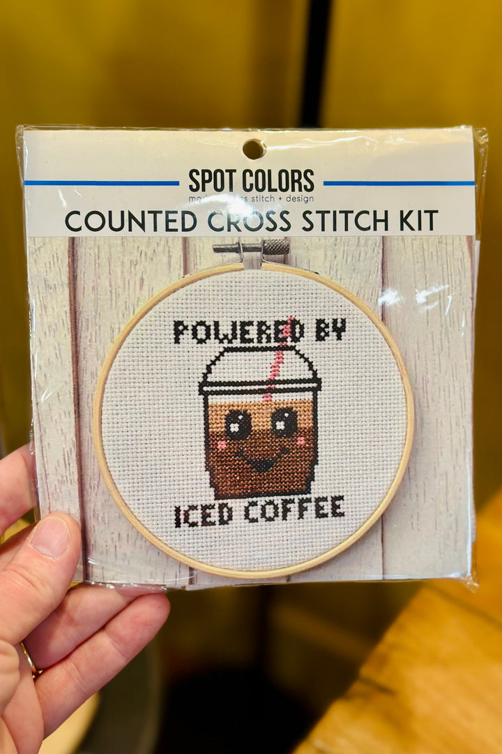 Powered By Iced Coffee Cross Stitch Kit