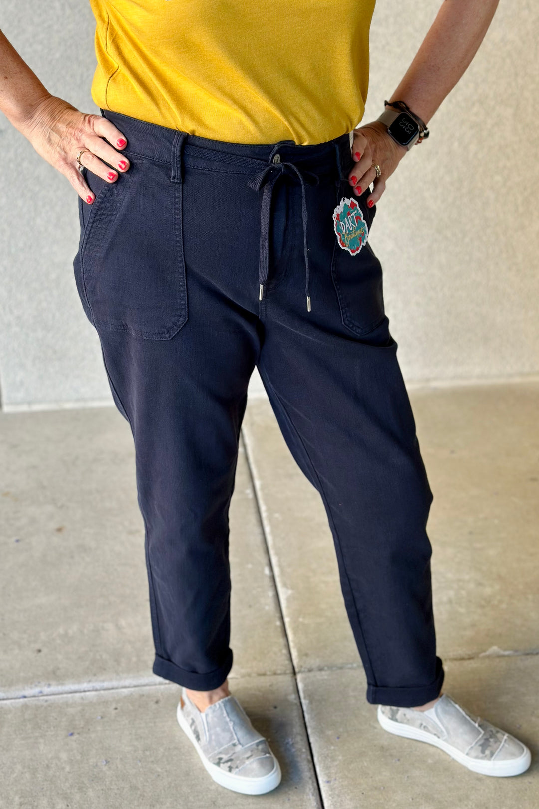 Nancy Garment Dyed Joggers - Navy
