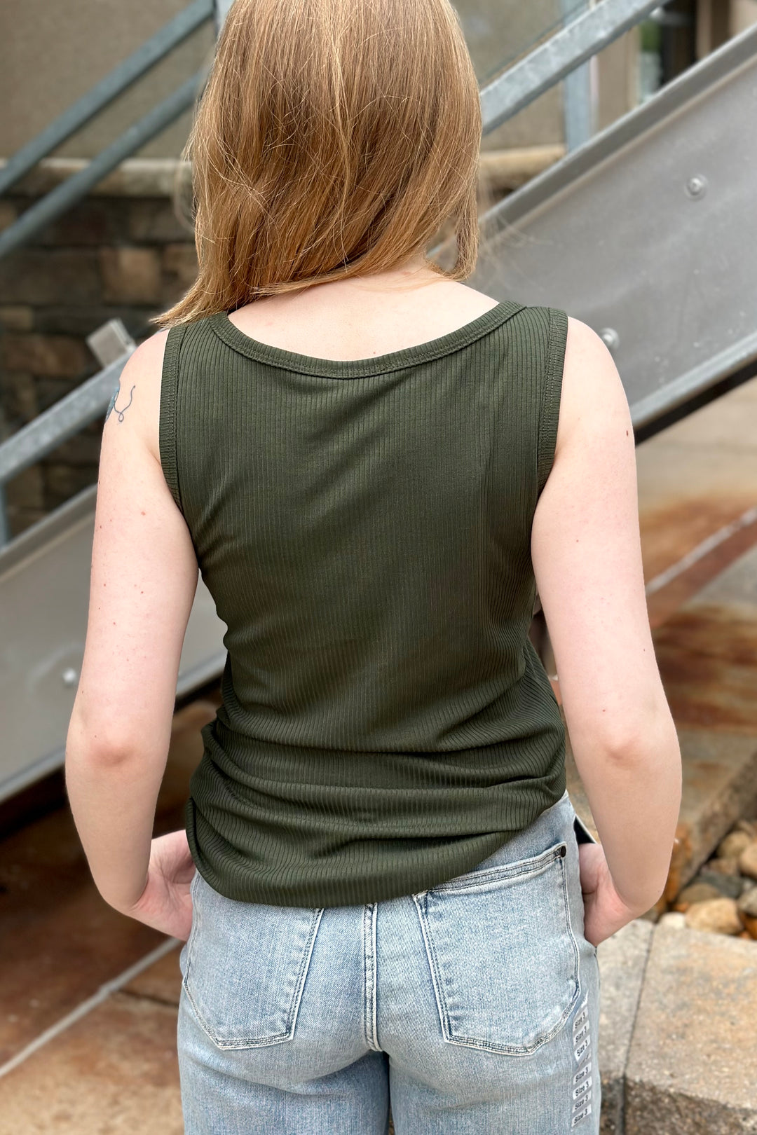 Hannah Henley Tank - Olive