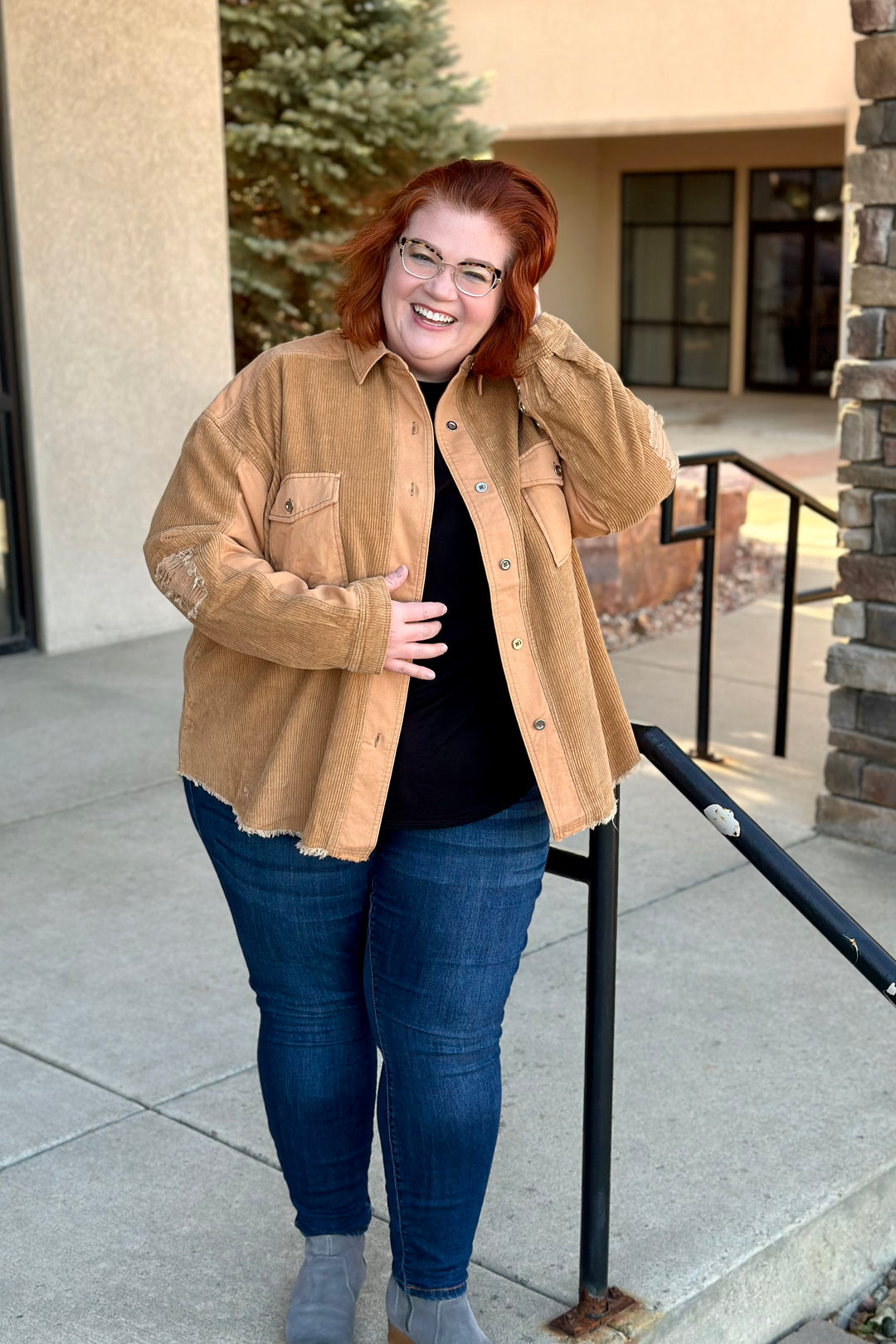 Ellen Corduroy Distressed Jacket