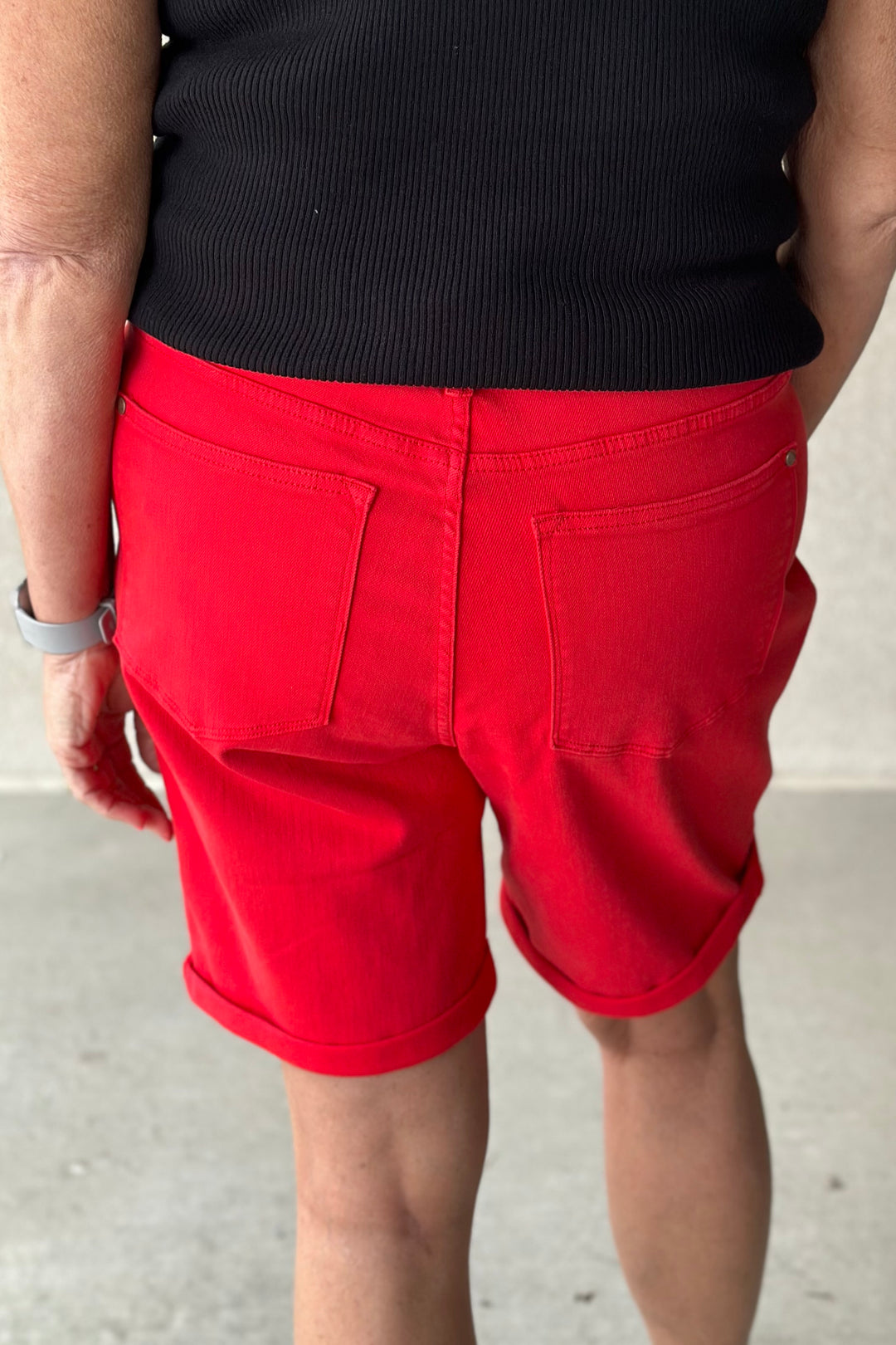 Evelyn Tummy Control Bermuda Shorts - Red